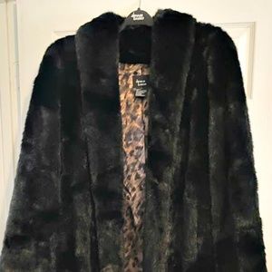 SHIN Length DENNIS BASSO Fur Coat with LEOPARD lining - BRAND NEW (never worn)